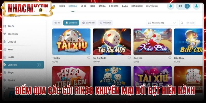 Các gói Rik88 khuyến mại tặng cược và tỷ lệ hoàn trả